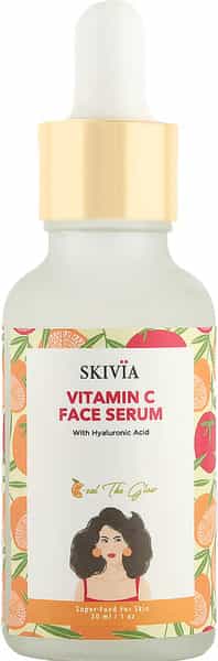 Skivia Vitamin C Face Serum With Hyaluronic Acid - 30Ml|Packed With Antioxidants|Brightens Skin Tone