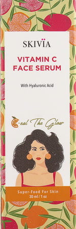 Skivia Vitamin C Face Serum With Hyaluronic Acid - 30ml|Packed With Antioxidants|Brightens Skin Tone