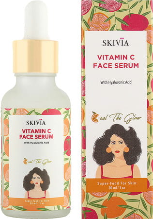 Skivia Vitamin C Face Serum With Hyaluronic Acid - 30ml|Packed With Antioxidants|Brightens Skin Tone