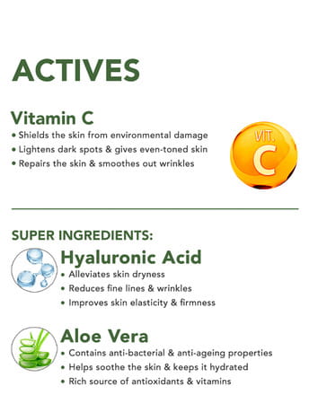 Skivia Vitamin C Face Serum With Hyaluronic Acid - 30ml|Packed With Antioxidants|Brightens Skin Tone