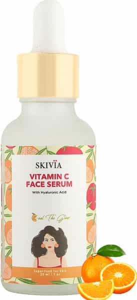 Skivia Vitamin C Face Serum With Hyaluronic Acid - 30Ml|Packed With Antioxidants|Brightens Skin Tone