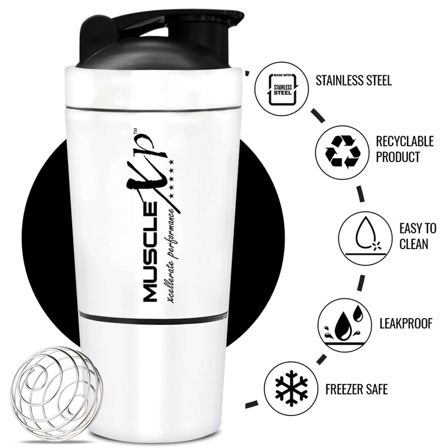 Buy MUSCLEXP GYM SHAKER CLASSIC XP 591 ML + 200ML FOR PROTEIN PRE
