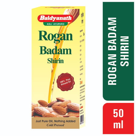 Baidyanath Asli Ayurved Rogan Badam Shirin 50 Ml | Pure Almond Oil | Nourishes Skin And Hair