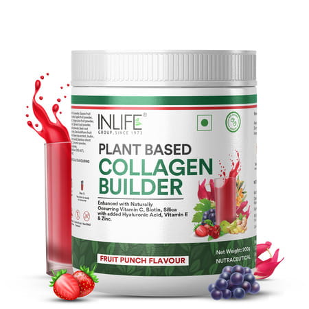 Inlife Vegan Collagen Builder Supplements For Women And Men - 200g (Fruit Punch)