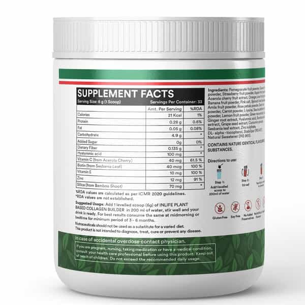 Inlife Vegan Collagen Builder Supplements For Women And Men - 200G (Fruit Punch)