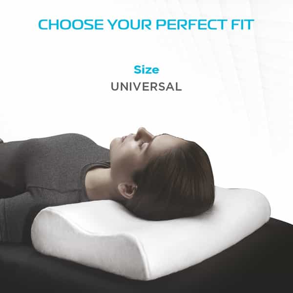 Vissco Contoured Memory Foam Pillow| Provides Muscle Relaxation & Relives Neck Muscle Strain(White)