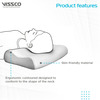 Vissco Contoured Memory Foam Pillow| Provides Muscle Relaxation & Relives Neck Muscle Strain(White)