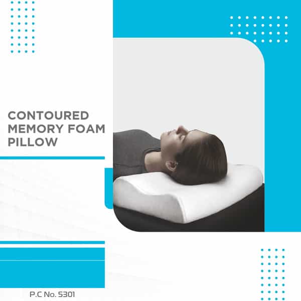 Vissco Contoured Memory Foam Pillow| Provides Muscle Relaxation & Relives Neck Muscle Strain(White)
