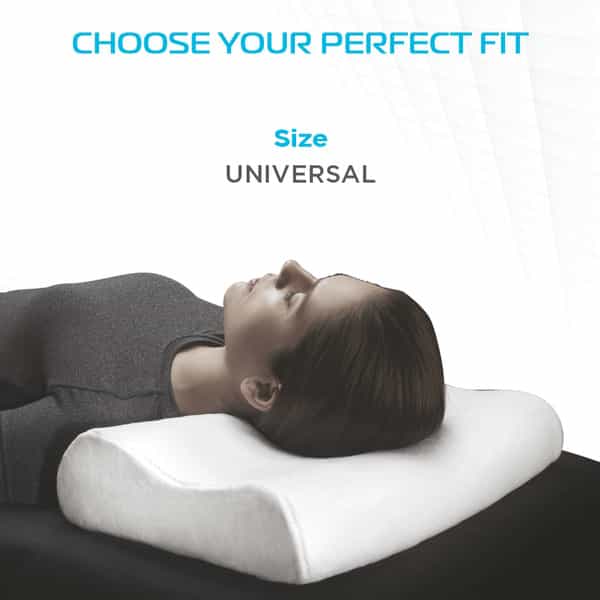 Vissco Contoured Memory Foam Pillow| Provides Muscle Relaxation & Relives Neck Muscle Strain(White)