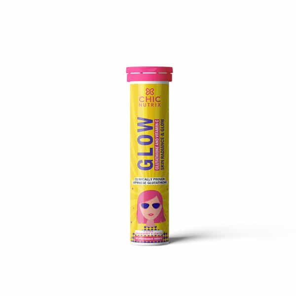 Chicnutrix Glow - Glutathione & Vitamin C - Skin Radiance & Glow | 10 Tablets (Strawberry Lemon)