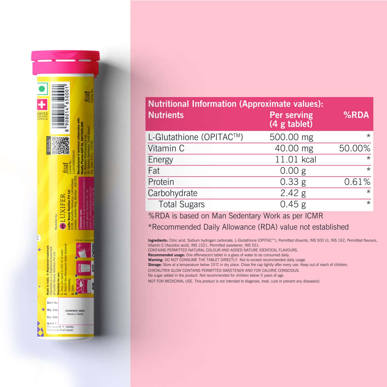 Buy CHICNUTRIX GLOW GLUTATHIONE & VITAMIN C SKIN RADIANCE & GLOW