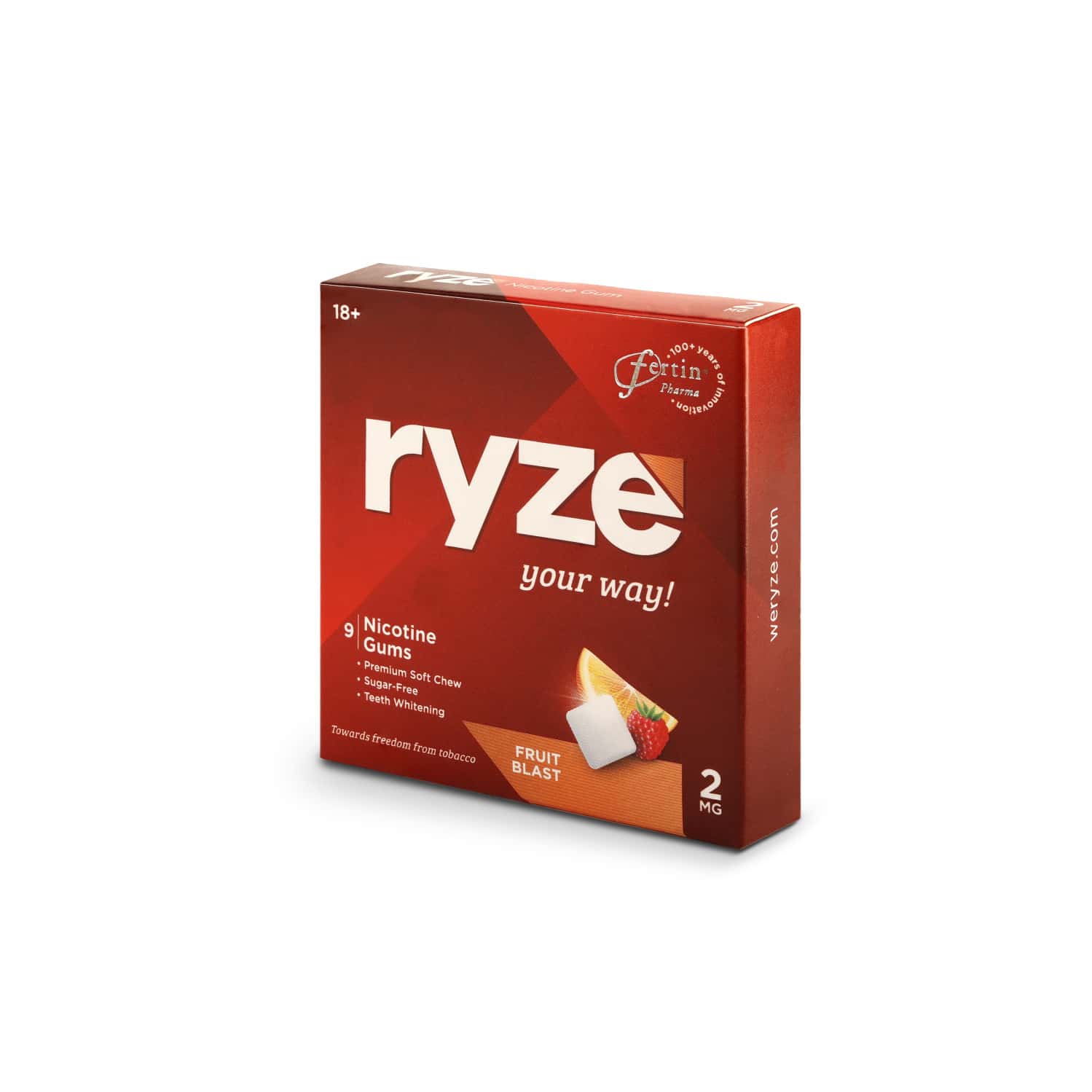 Buy RYZE NICOTINE GUM 2MGQUIT SMOKING AIDSOFT CHEWEASY ON THROATSINGLE PACK9 GUMSFRUIT
