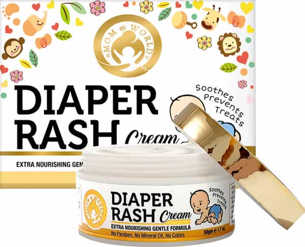 Mom & World Baby Diaper Rash Cream - With Shea Butter Moroccan Argan Oil Aloevera 50 G