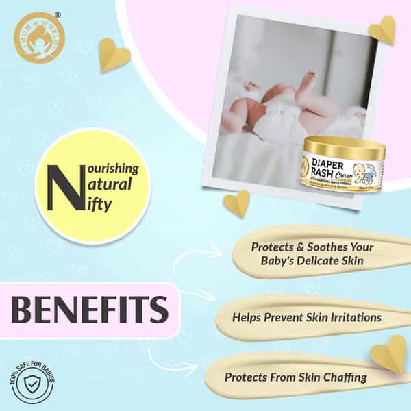 Mom & World Baby Diaper Rash Cream - With Shea Butter Moroccan Argan Oil Aloevera 50 G