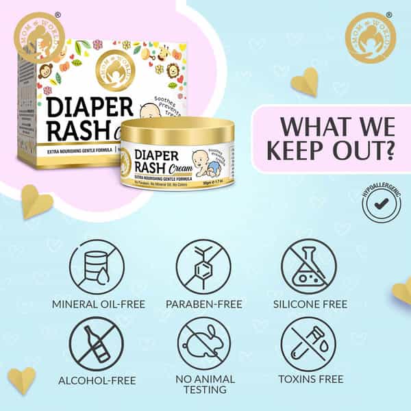 Mom & World Baby Diaper Rash Cream - With Shea Butter Moroccan Argan Oil Aloevera 50 G