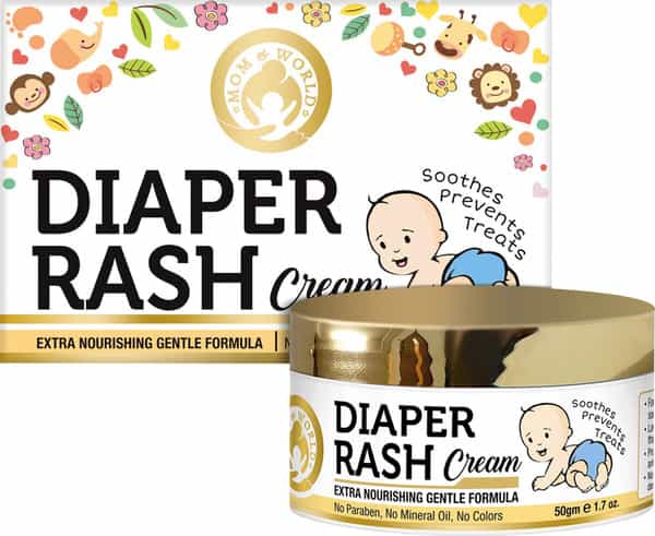 Mom & World Baby Diaper Rash Cream - With Shea Butter Moroccan Argan Oil Aloevera 50 G