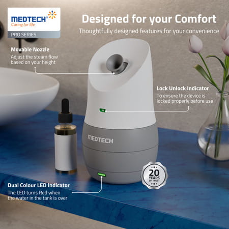 Medtech Aquamist 3 In 1 Face Steamer And Steam Inhaler For Cold & Cough | Vaporizer | Facial Steamer