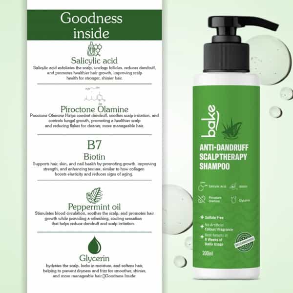Bake 2% Salicylic Acid Anti-Dandruff Shampoo For Itchy Scalp (200Ml)