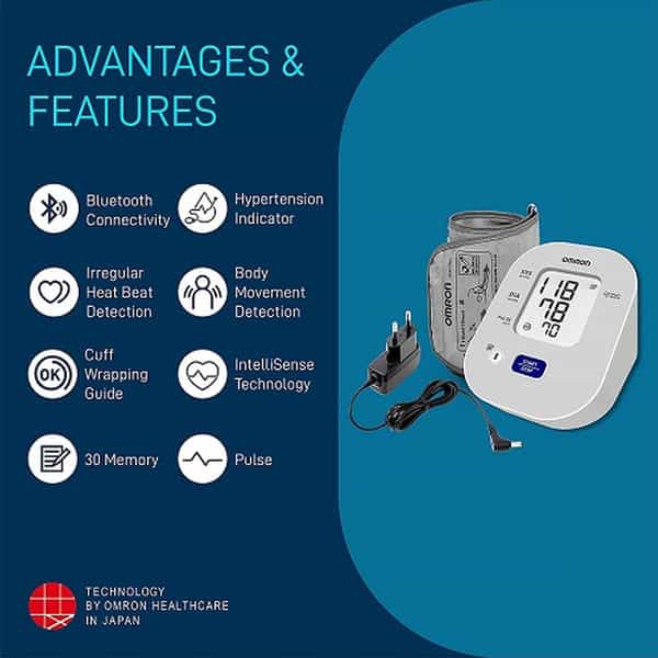 Omron Hem 7143T1 Digital Bluetooth Blood Pressure Monitor + Free Mom&Herbs Kumkumadi Facewash 30Ml