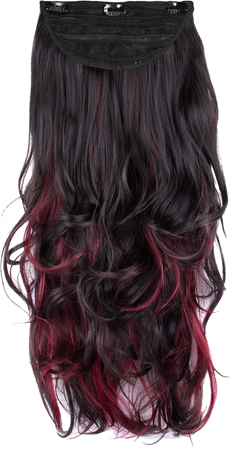 Streak Street Clip-In 24" Out Curl Burgundy Hair Extensions