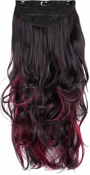 Streak Street Clip-In 24" Out Curl Burgundy Hair Extensions