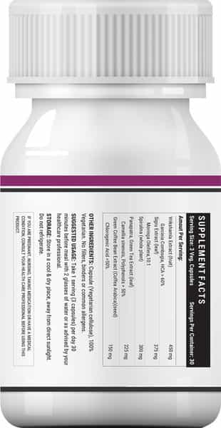 Inlife Keto Slimming Capsules Garcinia Cambogia Green Coffee Bean Men Women - 90 Veg Capsules