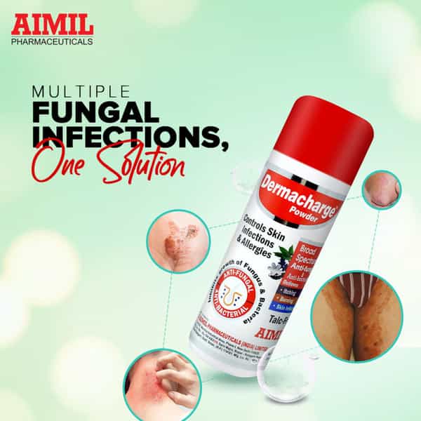 Aimil Dermacharge Anti Fungal Anti Bacterial Powder | 100 Gm
