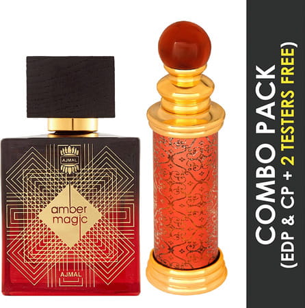 Ajmal Amber Magic Edp 100ml Perfume For Men And Classic Oud Cp Oil Oudh 10ml For Unisex
