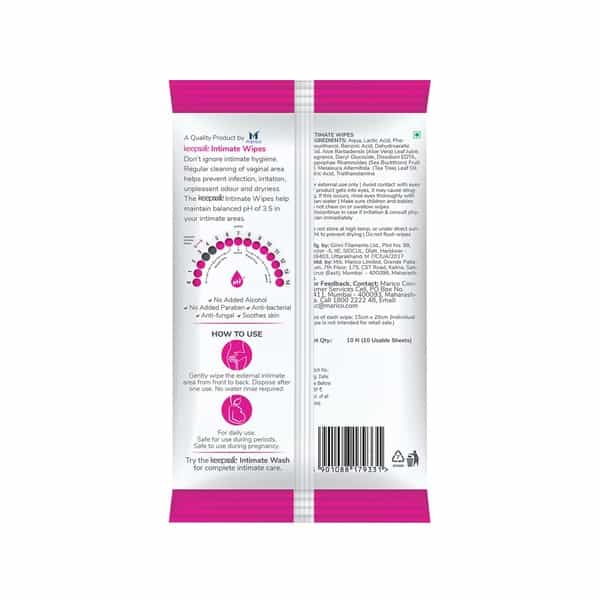 Keepsafe Intimate Wipes For Women - 10 Pcs