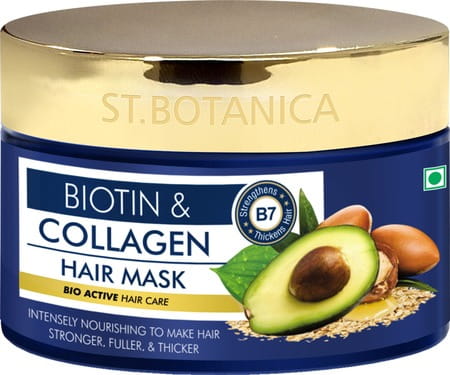 Stbotanica Biotin & Collagen Hair Mask - For Stronger | Fuller And Thicker Hair - 200 Ml