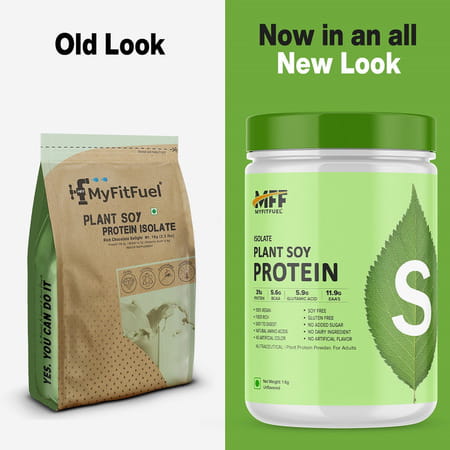 Myfitfuel Plant Soy Protein Isolate 90 | Pure Soy | 1 Kg | 28 Servings (Rich Chocolate Delight)