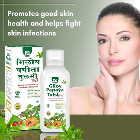 Prime Giloy Papaya Tulsi Ras | Immunity Booster & Platelets Enhancer Herbal Juice - 500ml