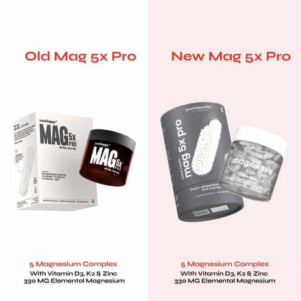 Yourhappylife Magnesium 5X Pro | Advanced Slow-Release Magnesium Supplement - 60 Capsules