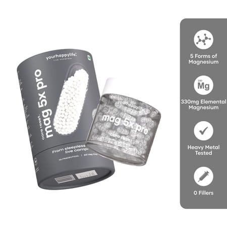 Yourhappylife Magnesium 5x Pro | Advanced Slow-Release Magnesium Supplement - 60 Capsules