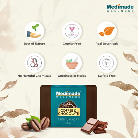 Medimade Coffee & Chocolate Premium Soap - 100 Gm X 5 ( Pack Of 5 )
