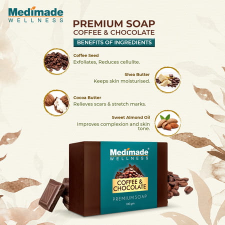 Medimade Coffee & Chocolate Premium Soap - 100 Gm X 5 ( Pack Of 5 )