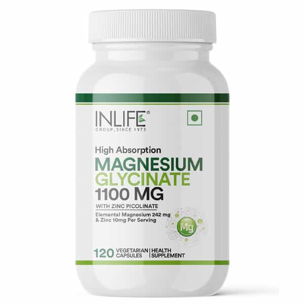 Inlife Magnesium Glycinate With Zinc Picolinate For Sleep & Nerve Health - 120 Capsules
