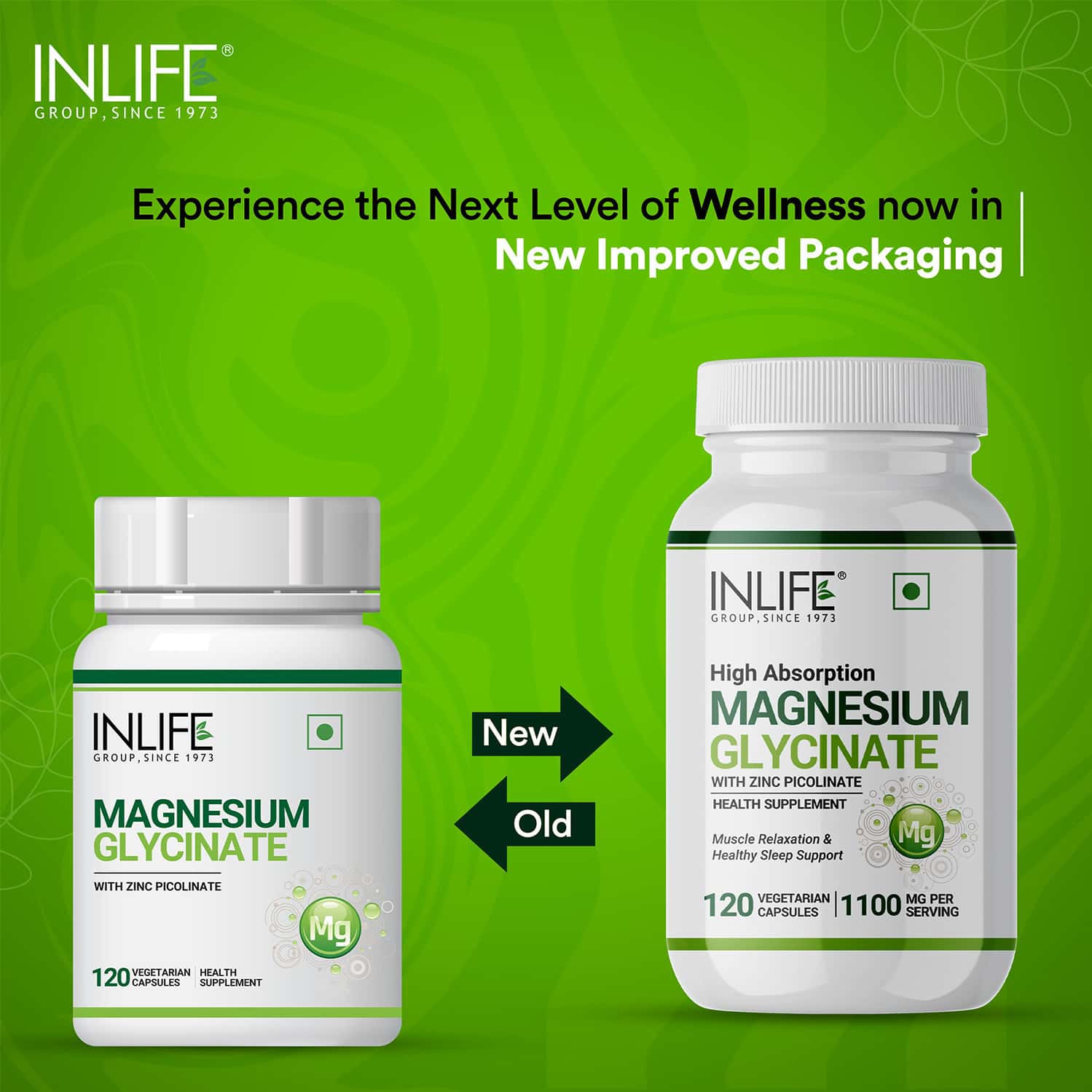 Buy INLIFE MAGNESIUM GLYCINATE SUPPLEMENT 550MG WITH ZINC 10MG