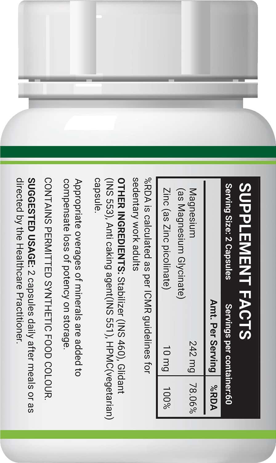 Buy INLIFE MAGNESIUM GLYCINATE SUPPLEMENT 550MG WITH ZINC 10MG