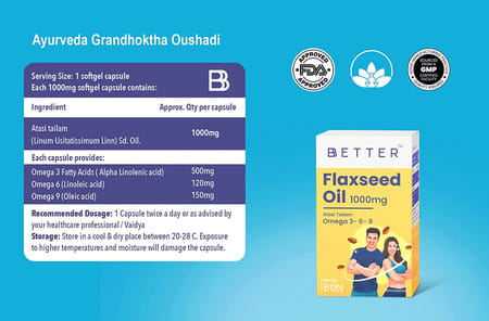 Bbetter Flaxseed Oil 60 Softgels