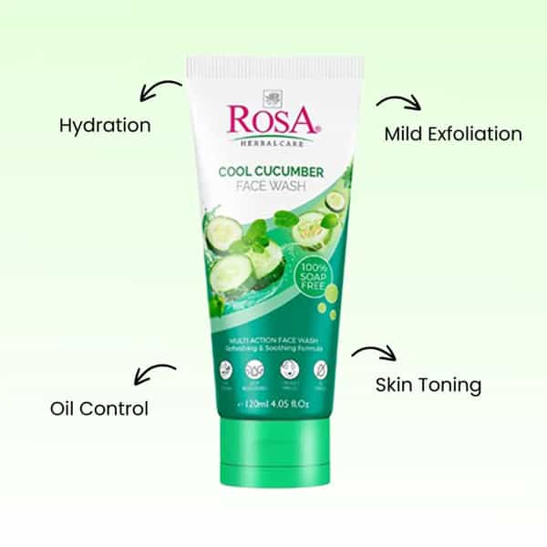 Rosa Cucumber Face Wash I Control Pimple | Dry | Refreshing & Soothing Skin I Pack Of 3 - 120Ml Each