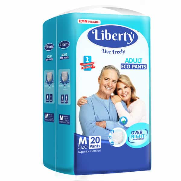 Liberty Eco Adult Diaper Pants Medium (M) 20 Count Waist Size 24-45 Inch Unisex Pack Of 1