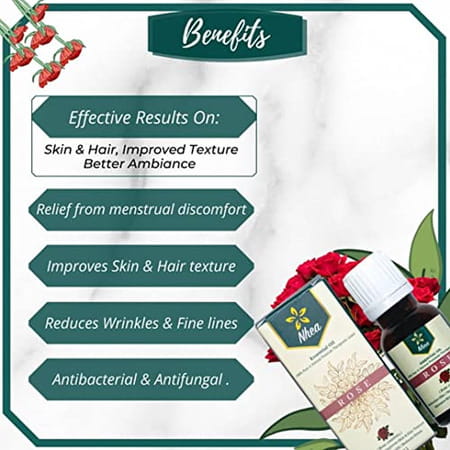Nhea Rose Essential Oil 15ml | Reduce Menstrual Discomfort | Improve Skin & Hair Texture (Pack Of 2)