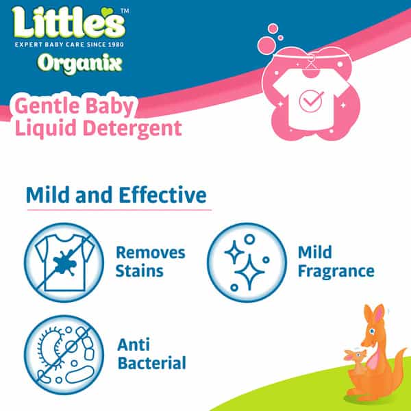 Little's Organix Gentle Baby Liquid Detergent (1 L - Bottle) With Aloe Vera And Neem