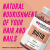 Wommune Biotin For Skin Care Hair Growth Nails With Vitamin C A D E B6 B12 B5 & Folic Acid