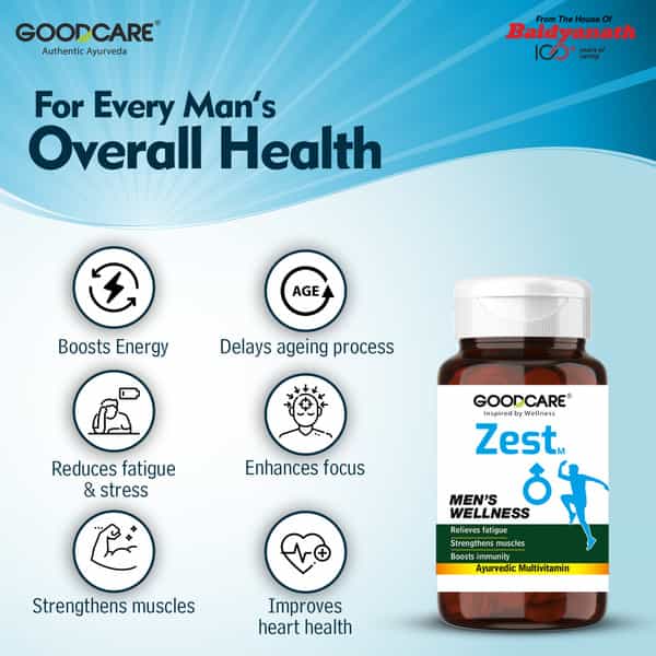 Goodcare Zest Men | Herbal Multi-Vitamin Capsules For Men | 60 Caps | From Baidyanath