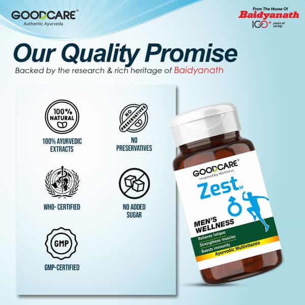 Goodcare Zest Men | Herbal Multi-Vitamin Capsules For Men | 60 Caps | From Baidyanath