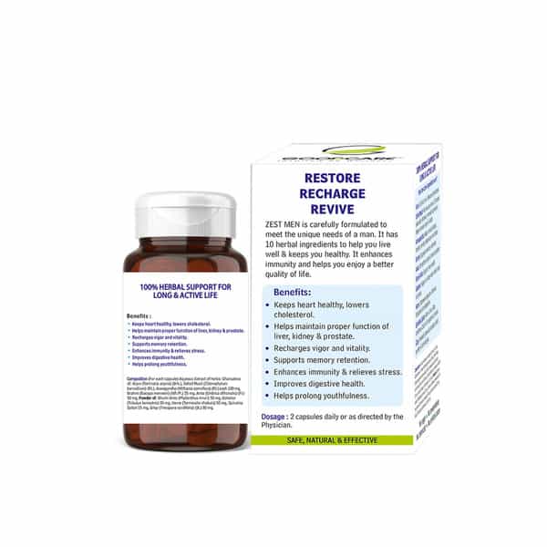 Goodcare Zest Men | Herbal Multi-Vitamin Capsules For Men | 60 Caps | From Baidyanath