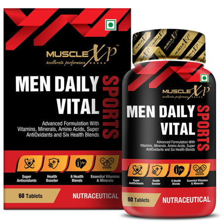 Musclexp Multivitamin Men Daily Sports With 47 Nutrients (7 Health Blends) - 60 Tablets Pack Of 3