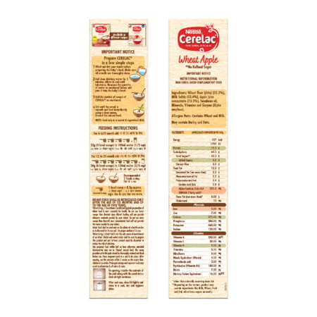 Nestle Cerelac Wheat Apple Baby Cereal | No Refined Sugar | Stage 1 | 6 - 24 Months |350gm